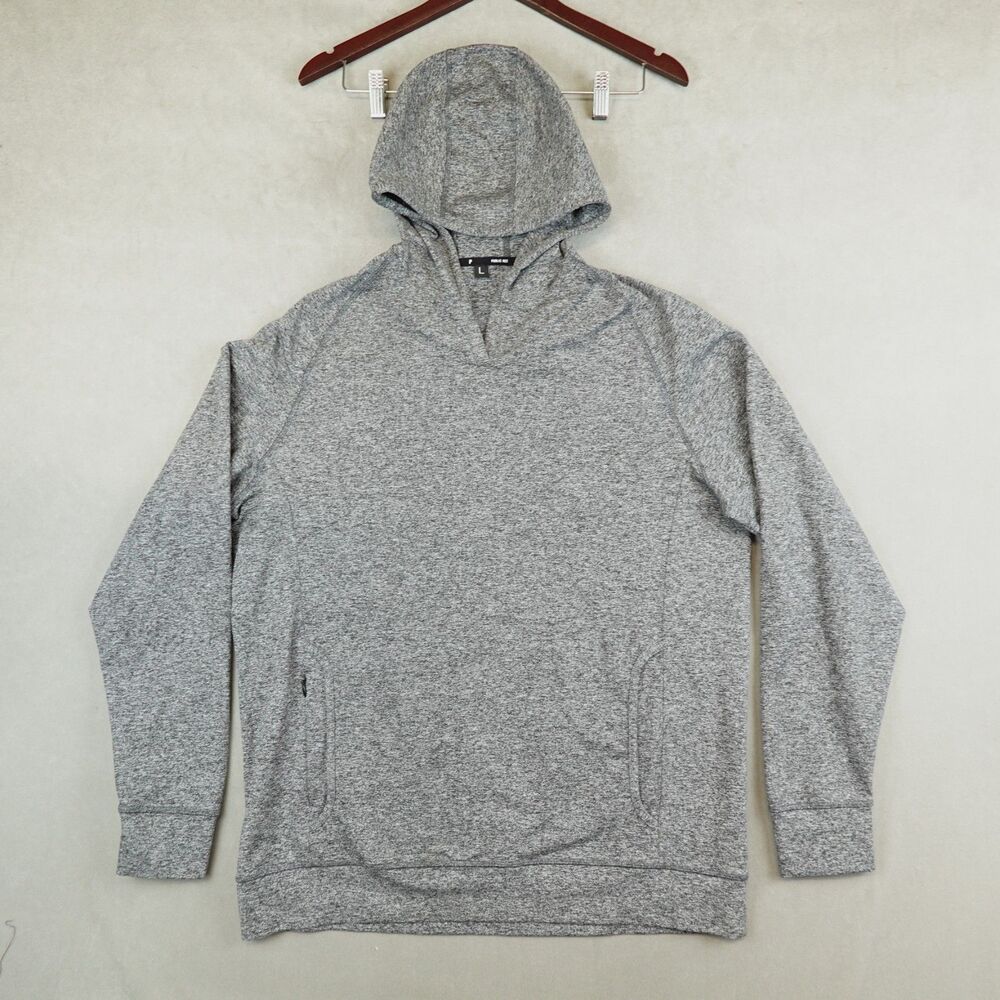 Public Rec Hoodie Mens Large Gray Politan Performance Pullover Athleisure Logo
